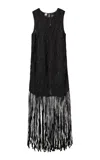 The Garment Kim Embroidered Cotton-blend Midi Dress In Black