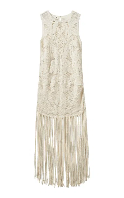 The Garment Kim Embroidered Cotton-blend Midi Dress In White