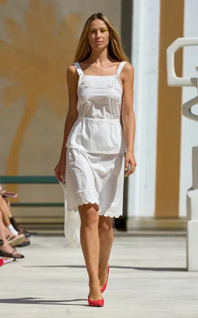 The Garment Kirsten Embroidered Organic Cotton Midi Dress In White
