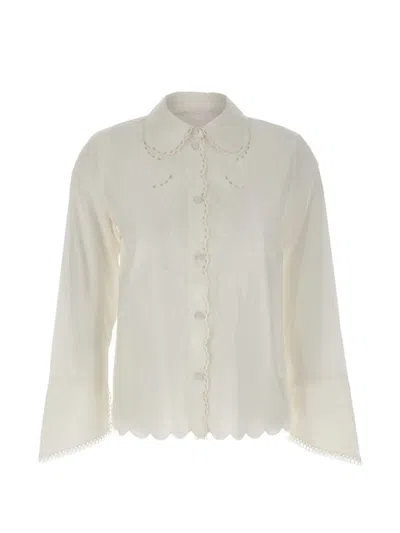 The Garment Kirsten Scalloped-collar Shirt In White