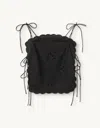 The Garment Kirsten Square Neck Tie Top In Black In Black