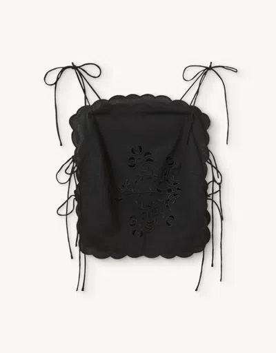 The Garment Kirsten Square Neck Tie Top In Black