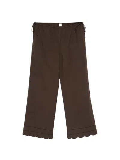 The Garment Kirsten Tie-waist Scalloped Trousers In Burgundy