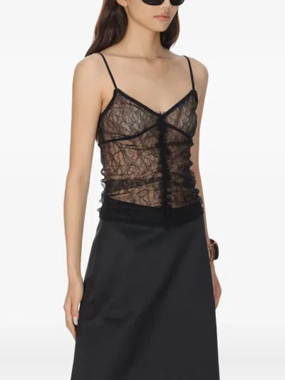 The Garment Lace-trimmed Top In Black