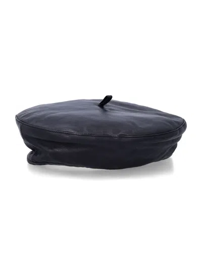 The Garment Leather Beret In Nero