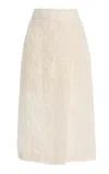 The Garment Lela Knit Midi Wrap Skirt In White