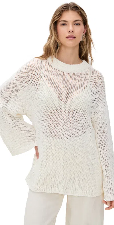 The Garment Literno Knit Cotton-blend Sweater In Ivory