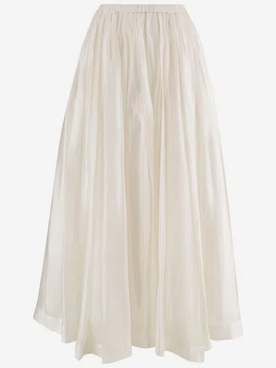 The Garment Long Skirt In Viscose Blend In Neutral