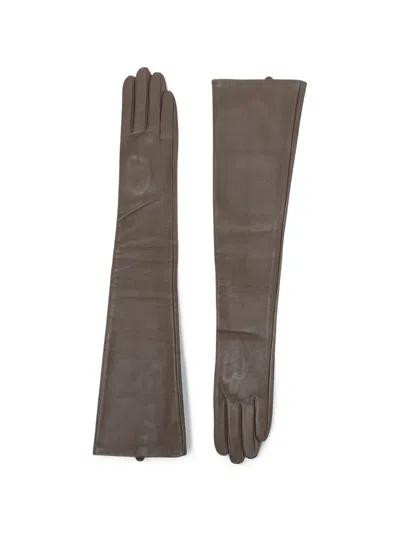 The Garment Long-length Leather Gloves In Brown