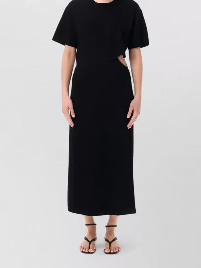 The Garment Madison Knit Midi Dress Cutout Detail In Black