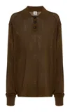 The Garment Madison Knitted Polo Top In Green