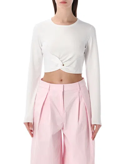 The Garment Madison Knot Front Slim Top In Gray