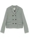 The Garment Double-breasted Wool-blend Blazer In Grey