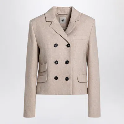 The Garment Mille Beige Double-breasted Jacket In Neutral