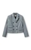 The Garment Mille Double-breasted Wool-blend Blazer In Grey
