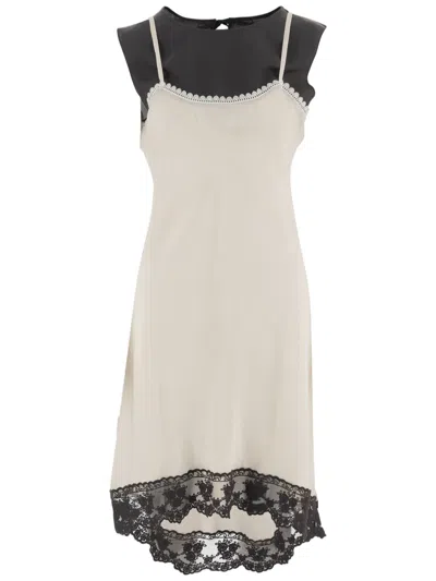 The Garment Mini Dress With Silk Slip And Lace Inserts In White