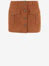 The Garment Mini Suede Skirt With Pockets In Brown