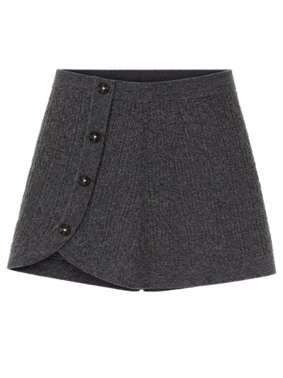 The Garment Como Miniskirt Asymmetrical Hem Buttons In Gray