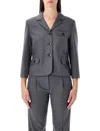 The Garment Mitch Fitted Jacket In Grey Melange Wool In Gray