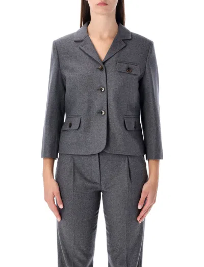 THE GARMENT THE GARMENT MITCH FITTED JACKET IN GREY MELANGE WOOL