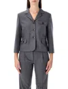 The Garment Mitch Fitted Jacket In Grey Melange Wool In Gray