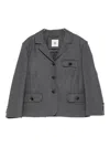 The Garment Mitch Fitted Jacket In Grey Melange Wool In Gray