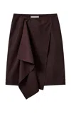 The Garment Necchi Draped Midi Skirt In Burgundy