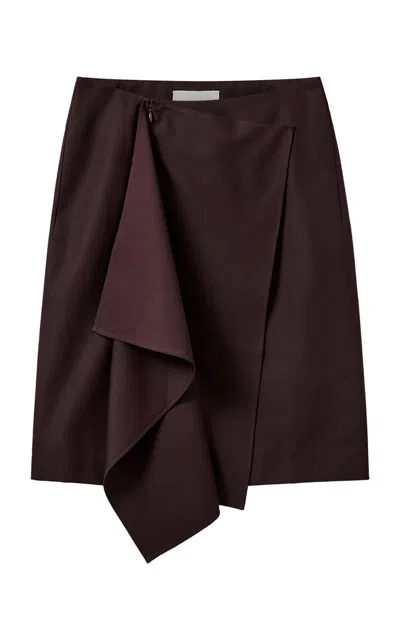 The Garment Necchi Draped Midi Skirt In Burgundy
