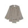 The Garment Scarf-detail Coat In Gray