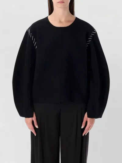 The Garment Oslo Relaxed Knit Sweater Modern Silhouette In Black