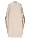 The Garment Wool-blend Crewneck Poncho In Beige