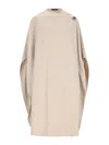 The Garment Wool-blend Crewneck Poncho In Beige