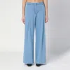 The Garment Womens Merci Wide-leg Cotton-blend Chambray Trousers Medium Blue In Blue
