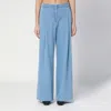 The Garment Womens Merci Wide-leg Cotton-blend Chambray Trousers Medium Blue In Blue
