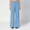 The Garment Womens Medium Blue Merci Wide-leg Cotton-blend Chambray Trousers