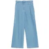 The Garment Womens Merci Wide-leg Cotton-blend Chambray Trousers Medium Blue In Blue