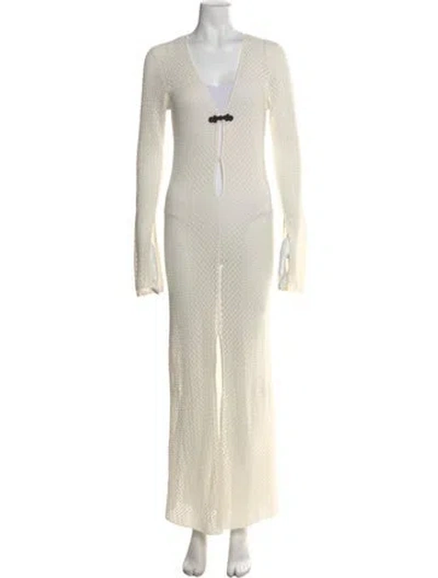 Pre-owned The Garment Patterned Long Dress In Neutral