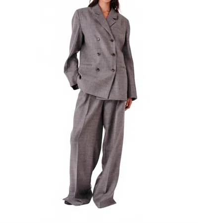 The Garment Pine Double-breasted Blazer In Grey Melange In Gray