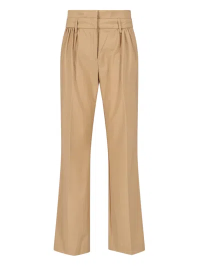 The Garment Pisa Wool Blend Straight Pants In Beige