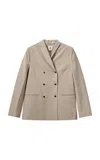 The Garment Pisano Asymmetric Tuxedo Blazer In Gray