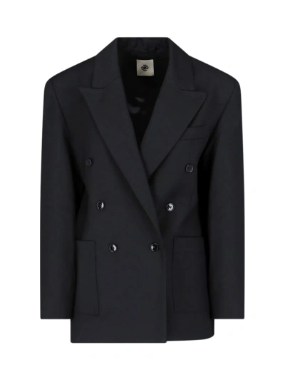 The Garment 'pluto' Double-breasted Blazer In Black