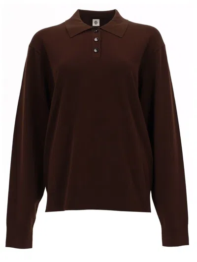 The Garment Madison Deep Brown Viscose Polo Shirt In Burgundy