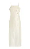 The Garment Porcha Draped Taffeta Midi Dress In White