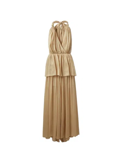 The Garment Prince Tiered Linen Maxi Dress In Multi