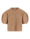 The Garment Wool Blend Sweater With Voluminous Sleeves In Neutral