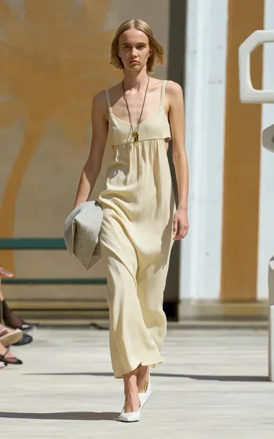 The Garment Rafaelle Long Cutout Crepe Top In Yellow
