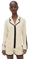 The Garment Contrasting-trim Shirt In Banana Milk