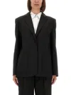 The Garment Relaxed Fit Ribbon Blazer With Unique Back Bow Detail In Black