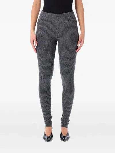 The Garment Como Grey Melange Skinny Knit Pants In Gray
