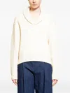 The Garment Ribbed Shawl-collar Sweater In Neutral